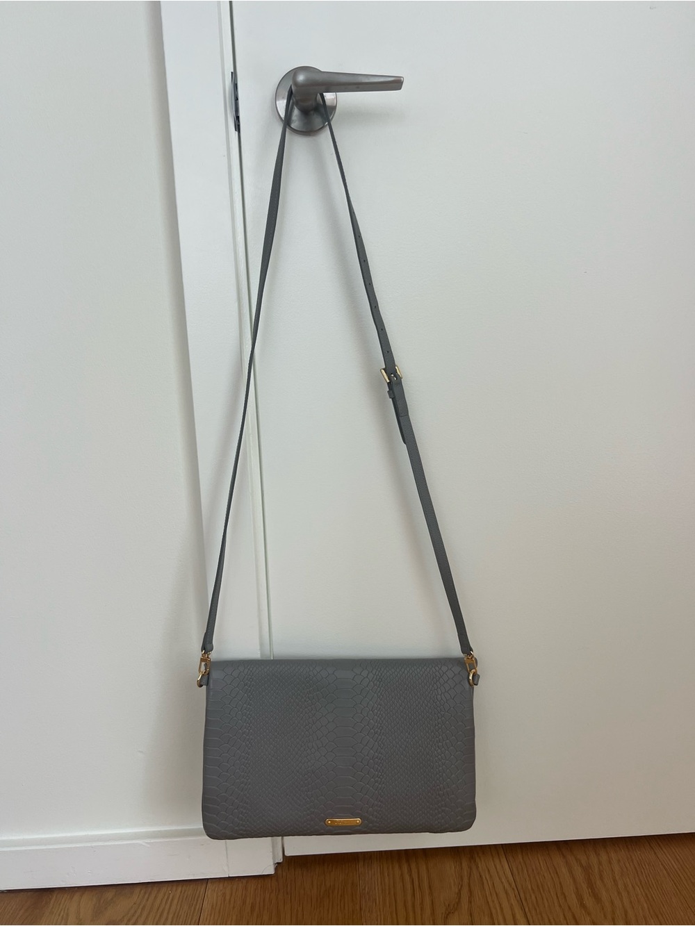 Gray Leather Crossbody Bag - Gigi New York